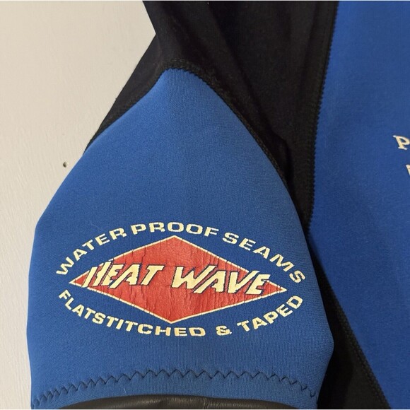 Heat Wave Pro Am Series Thermo Tech Wetsuit Blue Shorty Adult Size Medium Surf - Picture 4 of 11